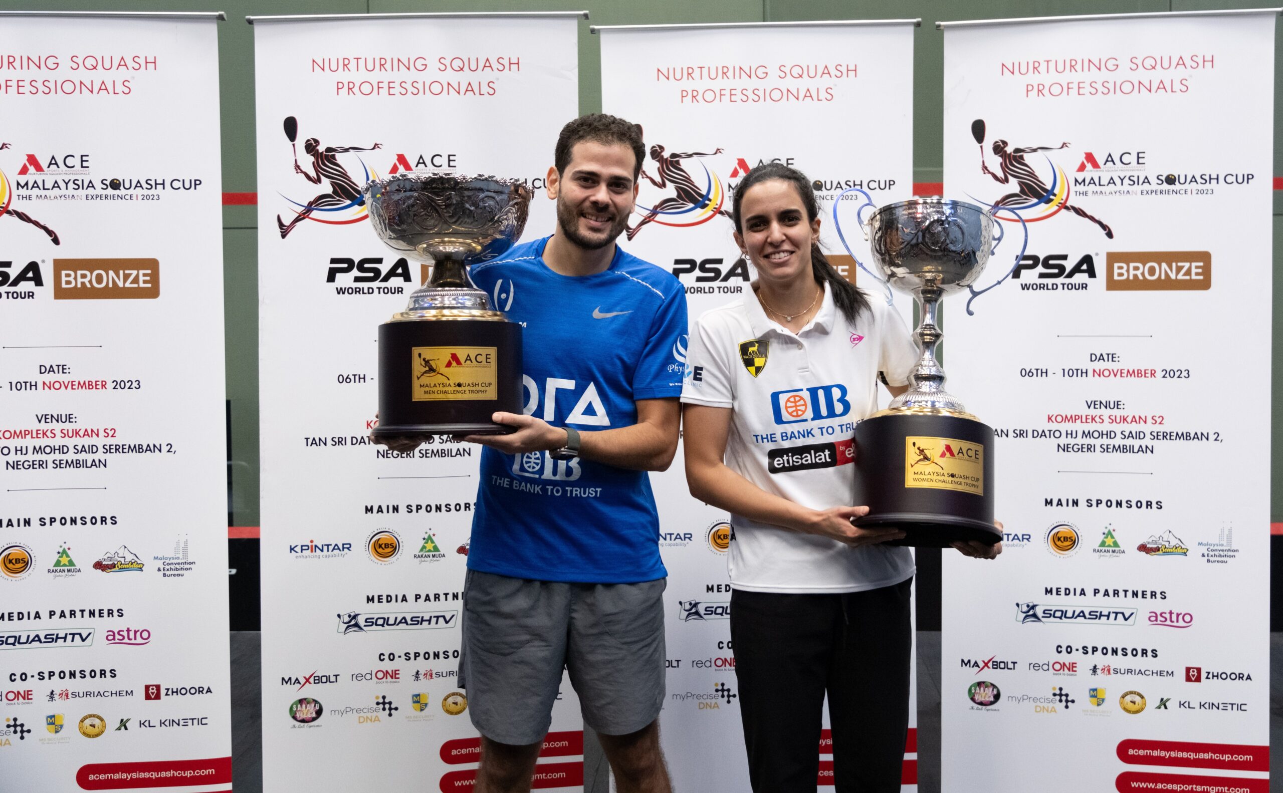 Egyptian Players Sweep Victory at Inaugural 2023 ACE Malaysia Squash Cup Finals