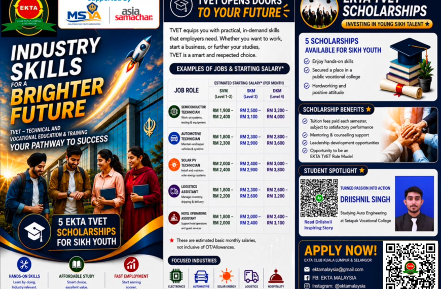 EKTA Scholarship Opens TVET Pathway For Sikh School-Leavers